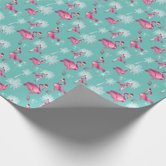 Roze kerstcadeaupapier cadeaupapier (Hoek)