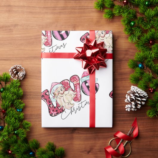 Roze kerstcadeaupapier van liefdesformaat cadeaupapier (Feestdagen Geschenken)