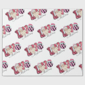 Roze kerstcadeaupapier van liefdesformaat cadeaupapier (Vlak)