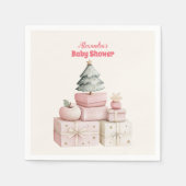 Roze Kerstcadeaus Baby shower Servet (Voorkant)