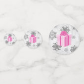 Roze kerstcadeaus Confetti (Achterkanten)