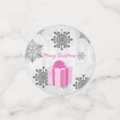 Roze kerstcadeaus Confetti (Kleine voorkant)