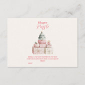 Roze Kerstcadeaus Diapper Raffle Informatiekaartje (Voorkant)