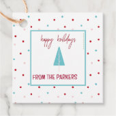 Roze Kerstcadeautags Bedankjes Labels (Voorkant)