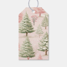 Roze kerstcadeautags cadeaulabel