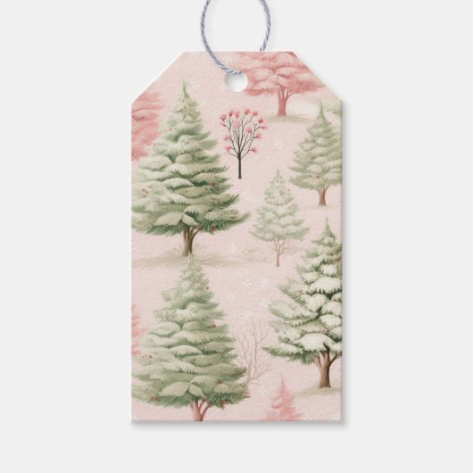 Roze kerstcadeautags cadeaulabel (Voorkant)