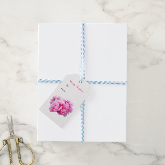 Roze kerstcadeautags voor volken cadeaulabel (Met Touw)