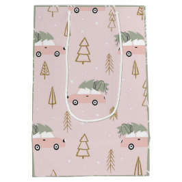 Roze Kerstcadeautas Medium Cadeauzakje