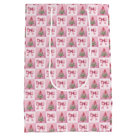 Roze kerstcadeautas medium cadeauzakje (Achterkant)