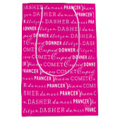 Roze kerstcadeautas | Rendieren van de Kerstman Medium Cadeauzakje (Voorkant)