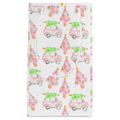 Roze kerstcadeautas voor kerstmis klein cadeauzakje (Voorkant)