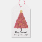 Roze kerstcadeautjes labels voor kerstmis cadeaulabel (Achterkant)