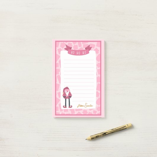 Roze kerstcadeautjes post-it® notes (Op bureau)