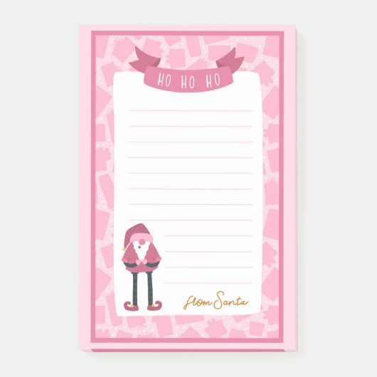 Roze kerstcadeautjes post-it® notes (Voorkant)