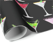 Roze kerstcocktail/zwart cadeaupapier (Rol Hoek)