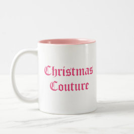 Roze kerstcouture tweekleurige koffiemok