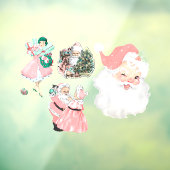  roze kerstdecor-vensterklare klanken 4pc-set raamsticker (Vel 3)