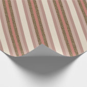  roze kerstdiagonaal strepen cadeaupapier (Hoek)