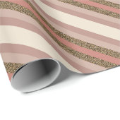 roze kerstdiagonaal strepen cadeaupapier (Rol Hoek)