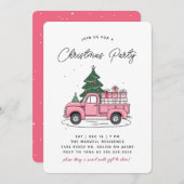 Roze kerstdiner kaart (Voorkant / Achterkant)