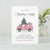 Roze kerstdiner kaart (Staand voorkant)