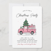 Roze kerstdiner kaart (Voorkant)