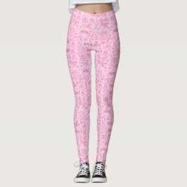 Roze kerstdoedel | feestelijke stijl leggings