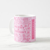 Roze kerstdoedel | Holiday Cheer Koffiemok (Voorkant links)