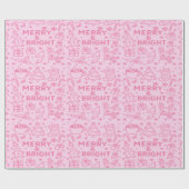 Roze kerstdoedel | Merry Magic Cadeaupapier (Vlak)