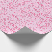 Roze kerstdoedel | Merry Magic Cadeaupapier (Hoek)