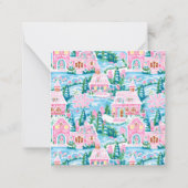 Roze Kerstdorp Gift Enclosure Notitiekaartje (Achterkant)