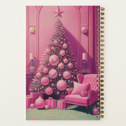 Roze Kerstdromen Dagboek Notitieboek (Achterkant)