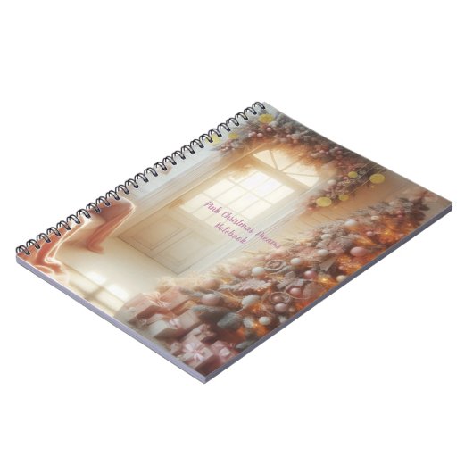 Roze Kerstdromen Notitieboek (Linkerzijde)