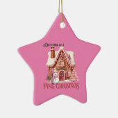 Roze Kerstdroom Keramisch Ornament (Rechts)