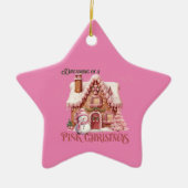 Roze Kerstdroom Keramisch Ornament (Voorkant)