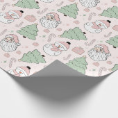 Roze kerstelementen — Verpakkingspapier Cadeaupapier (Hoek)