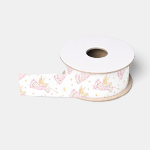 Roze Kerstengel in Pastelkleuren Grosgrain Lint