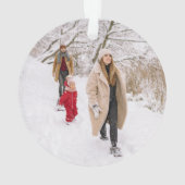 Roze kerstfamilie PHOTO noemt thuis zoete tehuis Ornament (achterkant)