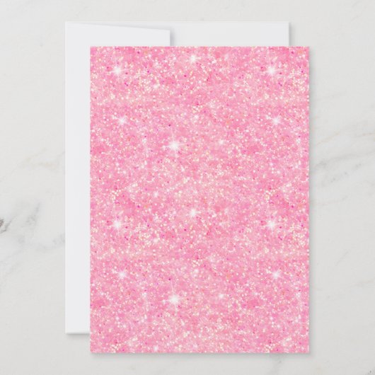 Roze kerstfeest Glitter Birthday Invite Ballet Kaart (Achterkant)
