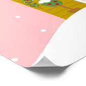 Roze Kerstfeest Kinderen Verjaardagsvakantie Poster (Hoek)