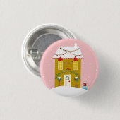 Roze Kerstfeest Kinderen Verjaardagsvakantie Ronde Button 3,2 Cm (Voorkant /achterkant)