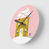 Roze Kerstfeest Kinderen Verjaardagsvakantie Ronde Klok (Hoek)