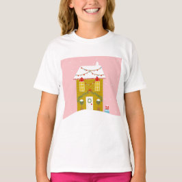 Roze Kerstfeest Kinderen Verjaardagsvakantie T-shirt