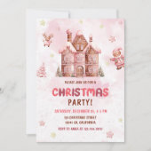 Roze Kerstfeest met het Gemberkoekhuis Kaart (Voorkant)