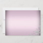 Roze kerstfeest met kristal Snowflake Kaart (Achterkant)
