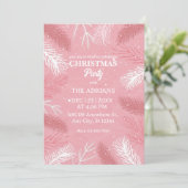 Roze kerstfeest met pijnboombladeren kaart (Staand voorkant)