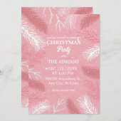 Roze kerstfeest met pijnboombladeren kaart (Voorkant / Achterkant)