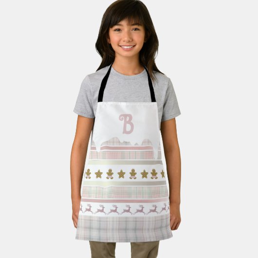 Roze kerstfeest voor kleine kinderen schort (Insitu)