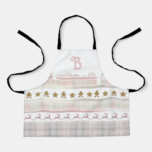 Roze kerstfeest voor kleine kinderen schort (Voorkant)