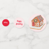 Roze kerstfeestdag confetti (Voorkanten)